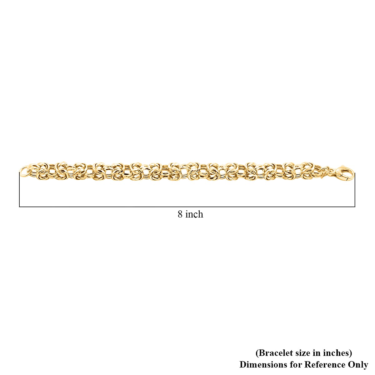 La Bella Italian Fancy Byzantine Chain Bracelet in 14K Yellow Gold Over Sterling Silver (8.00 In) 20.25 Grams image number 4