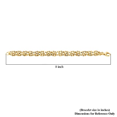 La Bella Italian Fancy Byzantine Chain Bracelet in 14K Yellow Gold Over Sterling Silver (8.00 In) 20.25 Grams