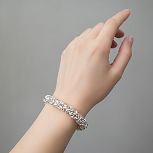 La Bella Italian Fancy Byzantine Chain Bracelet in Sterling Silver (8.00 In) 20.25 Grams