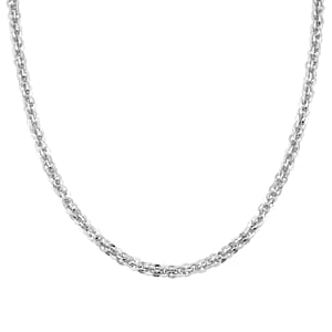 La Bella Italian Cristallino Chain Necklace in Sterling Silver 17.25 Grams 20 Inches