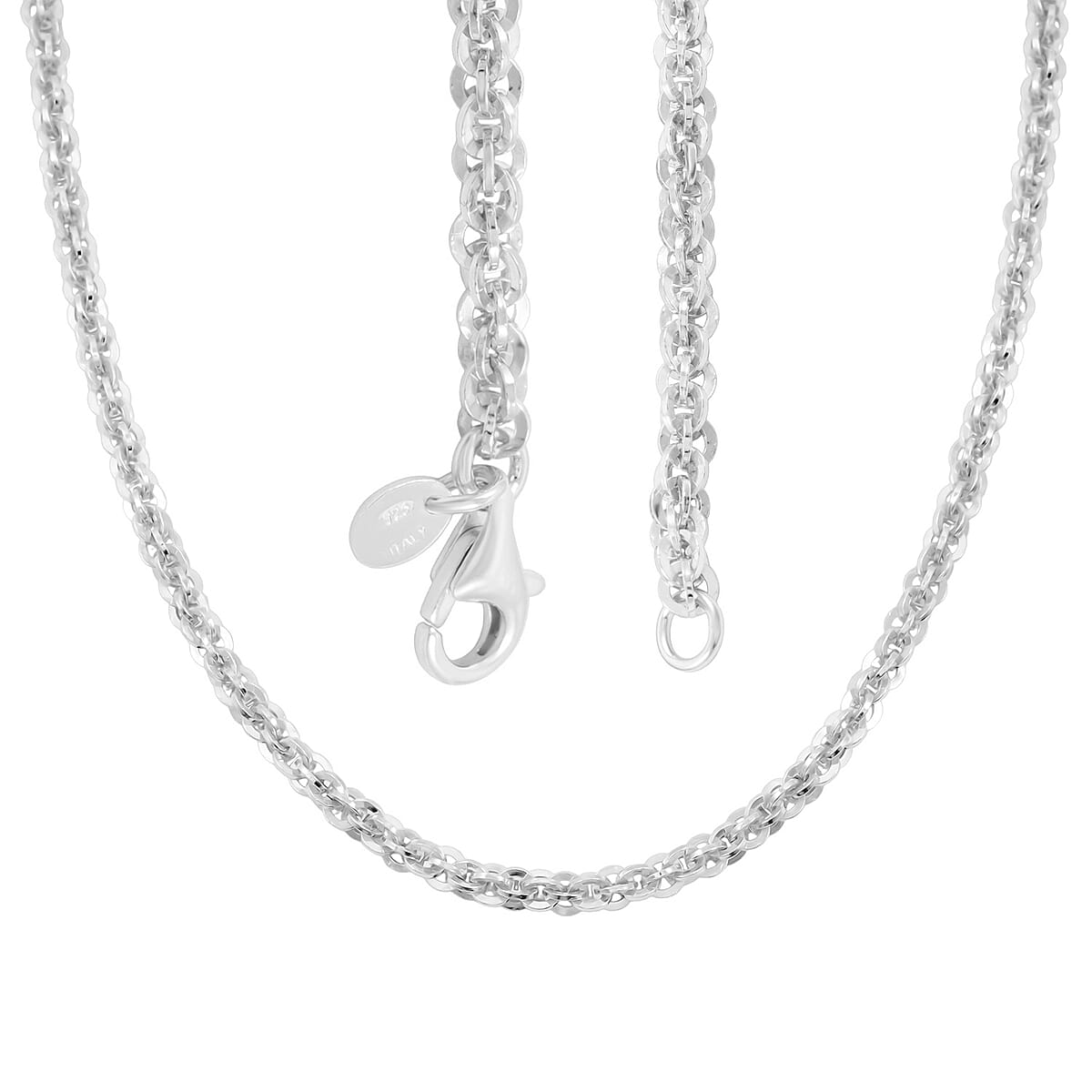 La Bella Italian Cristallino Chain Necklace in Sterling Silver 17.25 Grams 20 Inches image number 4