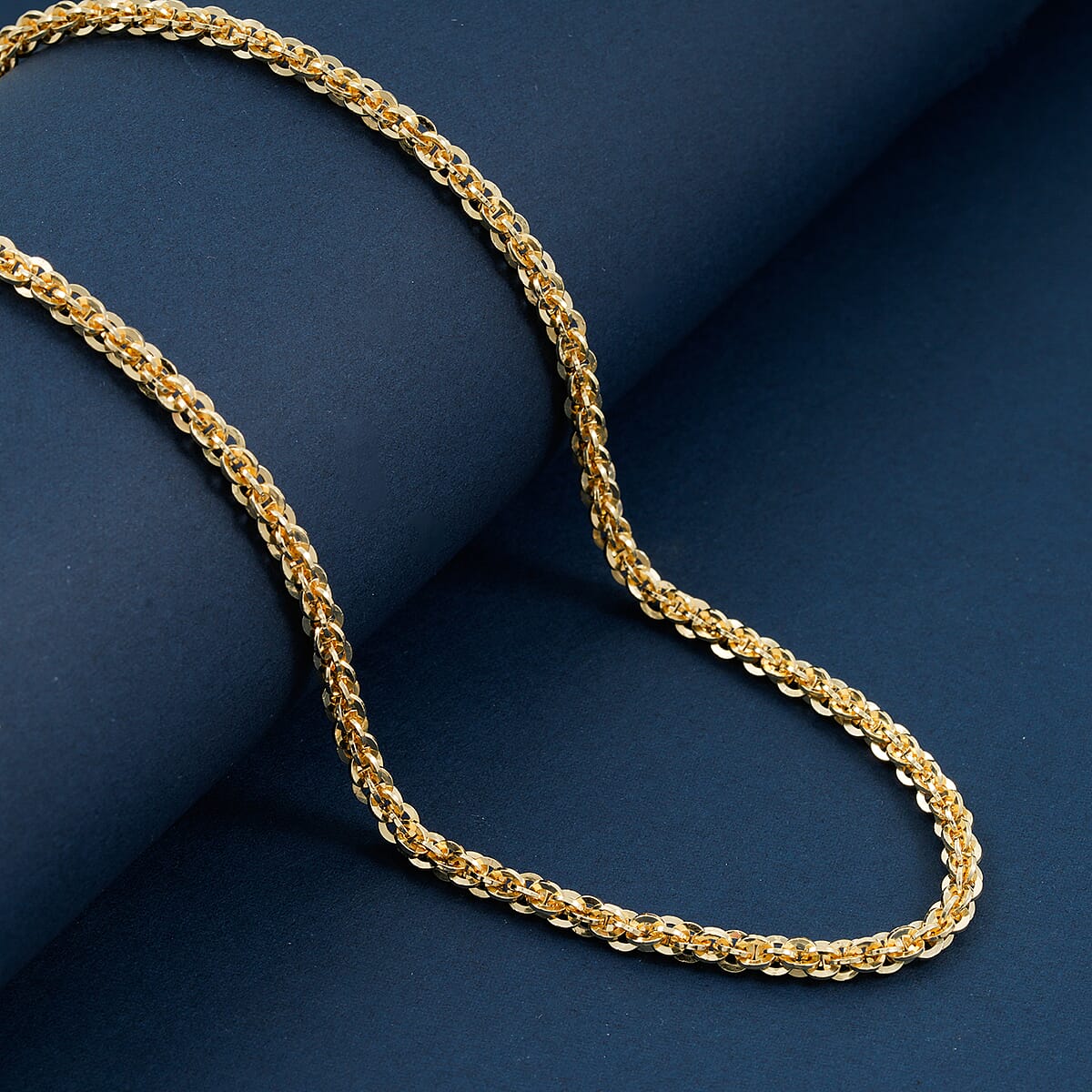 La Bella Italian Cristallino Chain Necklace in 14K Yellow Gold Over Sterling Silver 17.25 Grams 20 Inches image number 1