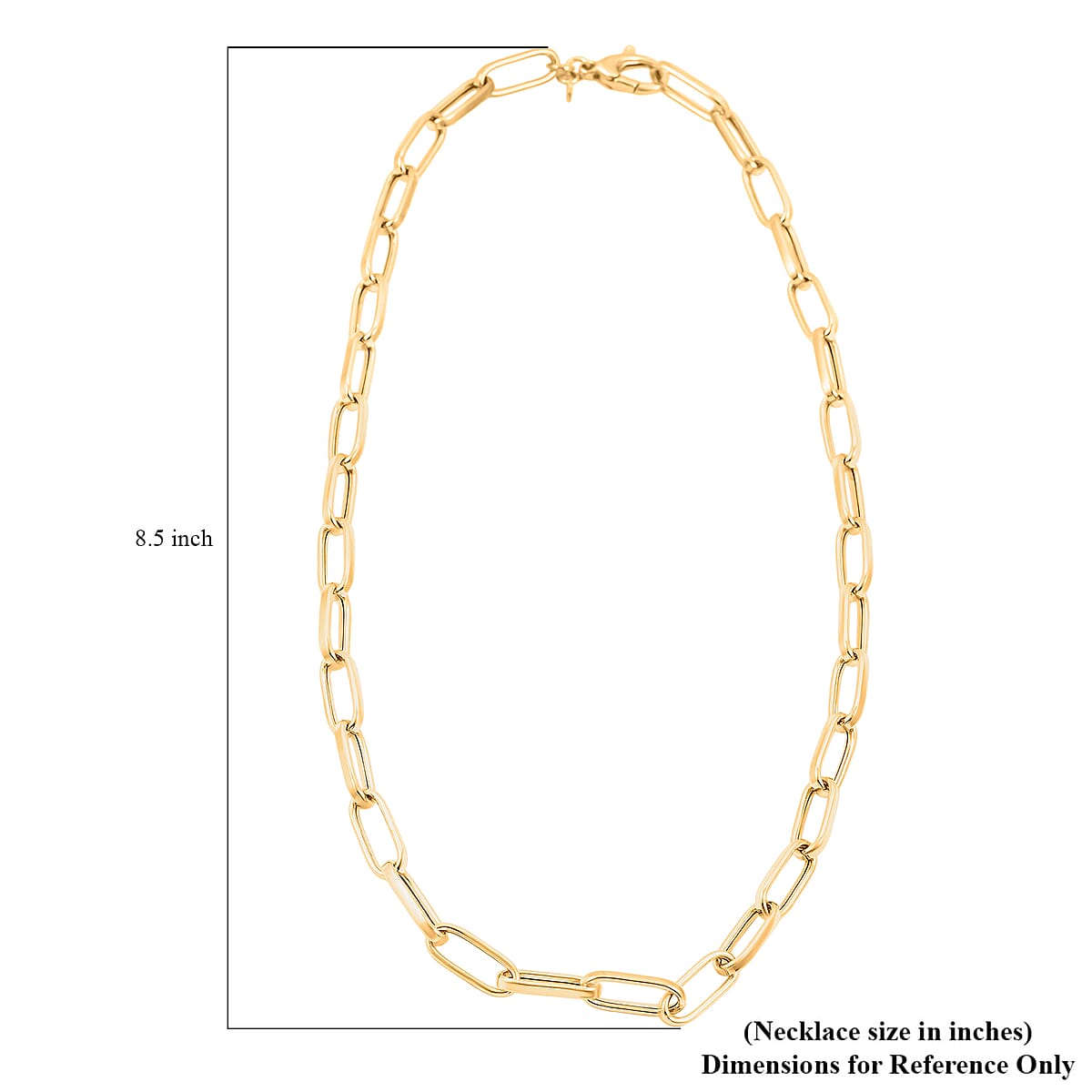 La Bella Italian Paper Clip Chain Necklace in 14K Yellow Gold Over Sterling Silver 18.2 Grams 20 Inches image number 6