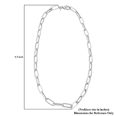 La Bella Italian Paper Clip Chain Necklace in Sterling Silver 18.2 Grams 20 Inches