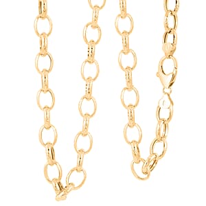 La Bella Italian Fancy Rolo Flower Chain Necklace in 14K Yellow Gold Over Sterling Silver 25.3 Grams 20 Inches