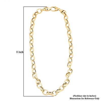 La Bella Italian Fancy Rolo Flower Chain Necklace in 14K Yellow Gold Over Sterling Silver 25.3 Grams 20-22 Inches