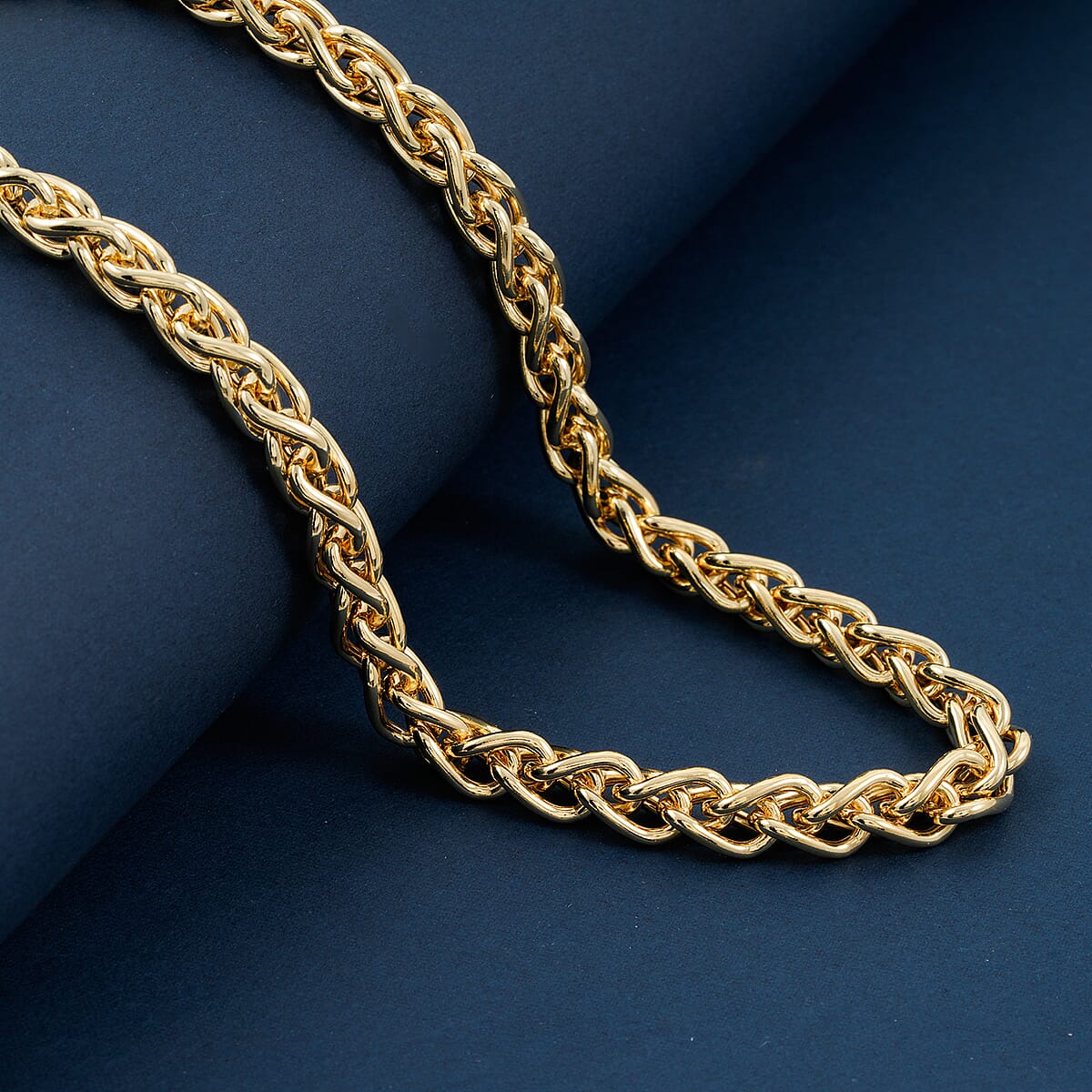 La Bella Italian Wheat Chain Necklace in 14K Yellow Gold Over Sterling Silver 32.5 Grams 20 Inches image number 1