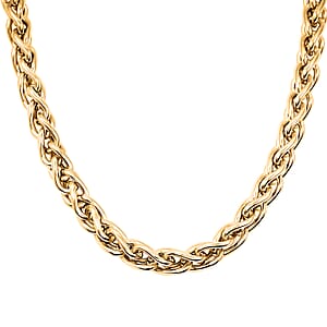 La Bella Italian Wheat Chain Necklace in 14K Yellow Gold Over Sterling Silver 32.5 Grams 20 Inches