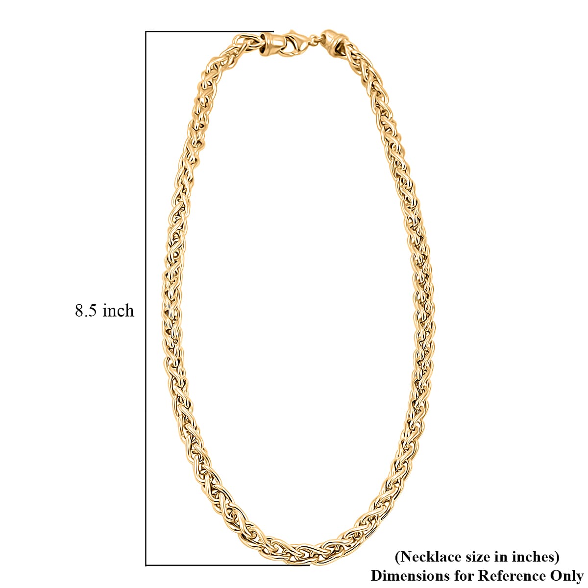 La Bella Italian Wheat Chain Necklace in 14K Yellow Gold Over Sterling Silver 32.5 Grams 20 Inches image number 6