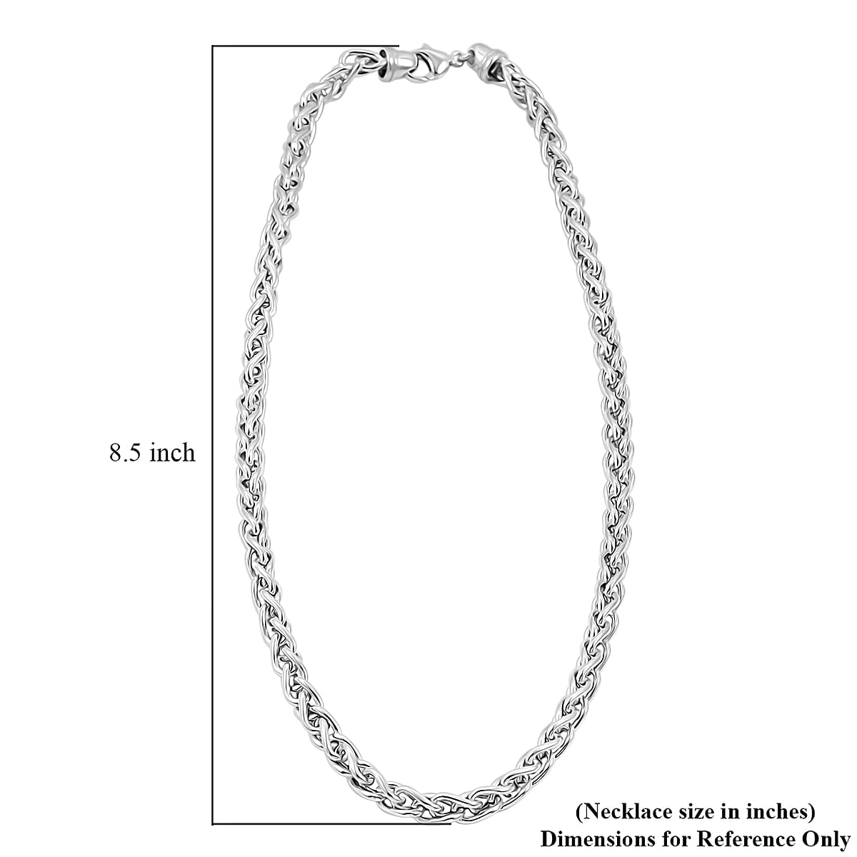 Italian Wheat Chain Necklace in Sterling Silver 32.5 Grams 20 Inches image number 6