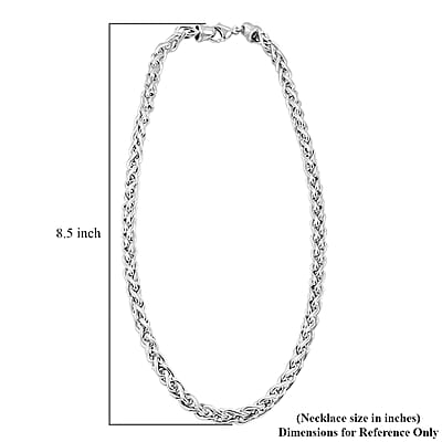 Italian Wheat Chain Necklace in Sterling Silver 32.5 Grams 20-22 Inches