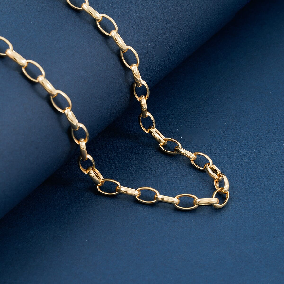 La Bella Italian Rolo Chain Necklace in 14K Yellow Gold Over Sterling Silver 9 Grams 20 Inches image number 1