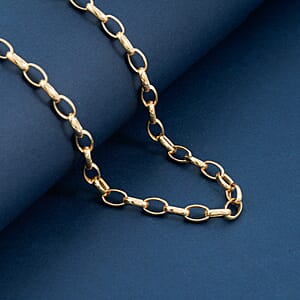 La Bella Italian Rolo Chain Necklace in 14K Yellow Gold Over Sterling Silver 9 Grams 20 Inches
