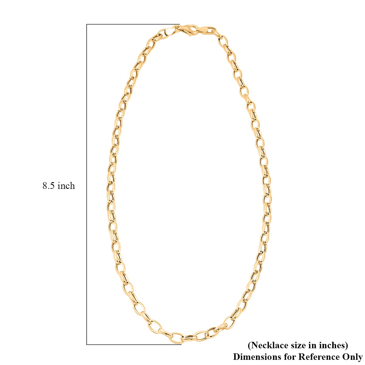 La Bella Italian Rolo Chain Necklace in 14K Yellow Gold Over Sterling Silver 9 Grams 20 Inches image number 6