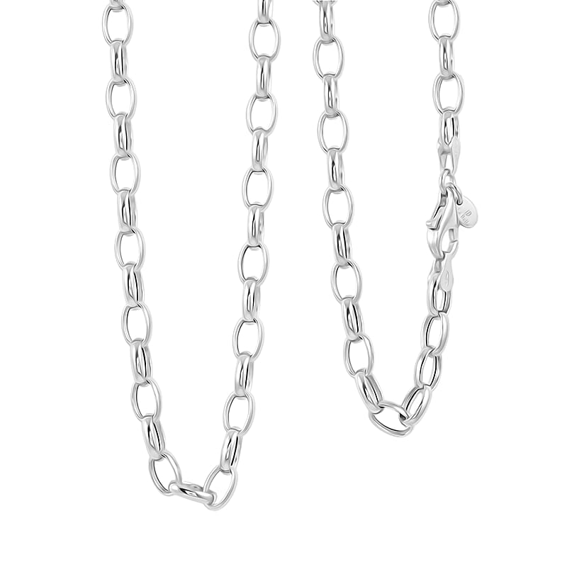 La Bella Italian Rolo Chain Necklace in Sterling Silver 9 Grams 20 Inches
