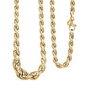 La Bella 14K YG Over Sterling Silver Rope Necklace 20 Inches 22.75 Grams