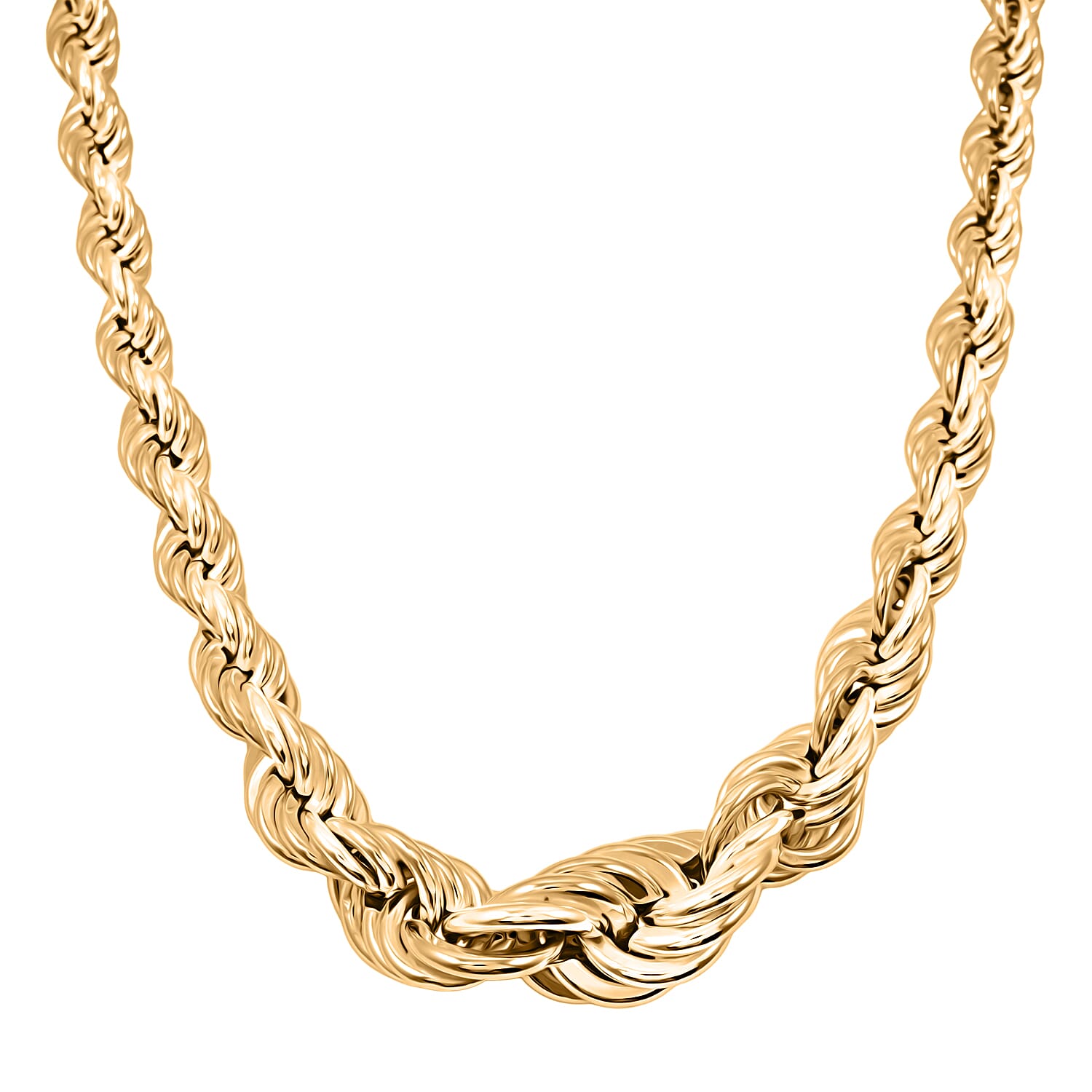 La Bella 14K YG Over Sterling Silver Rope Necklace 20 Inches 22.75 Grams