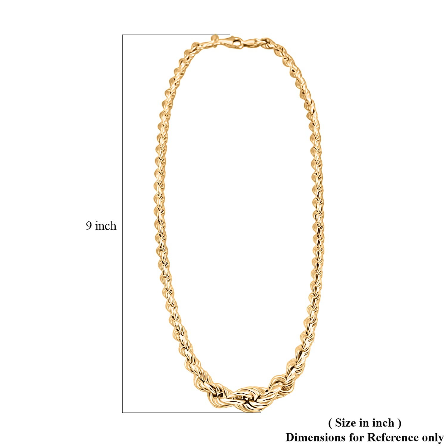 La Bella 14K YG Over Sterling Silver Rope Necklace 20 Inches 22.75 Grams