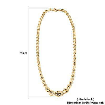 La Bella 14K YG Over Sterling Silver Rope Necklace 20 Inches 22.75 Grams