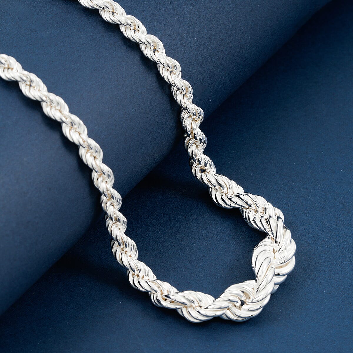 La Bella Italian Rope Chain Necklace in Sterling Silver 22.75 Grams 20 Inches image number 1