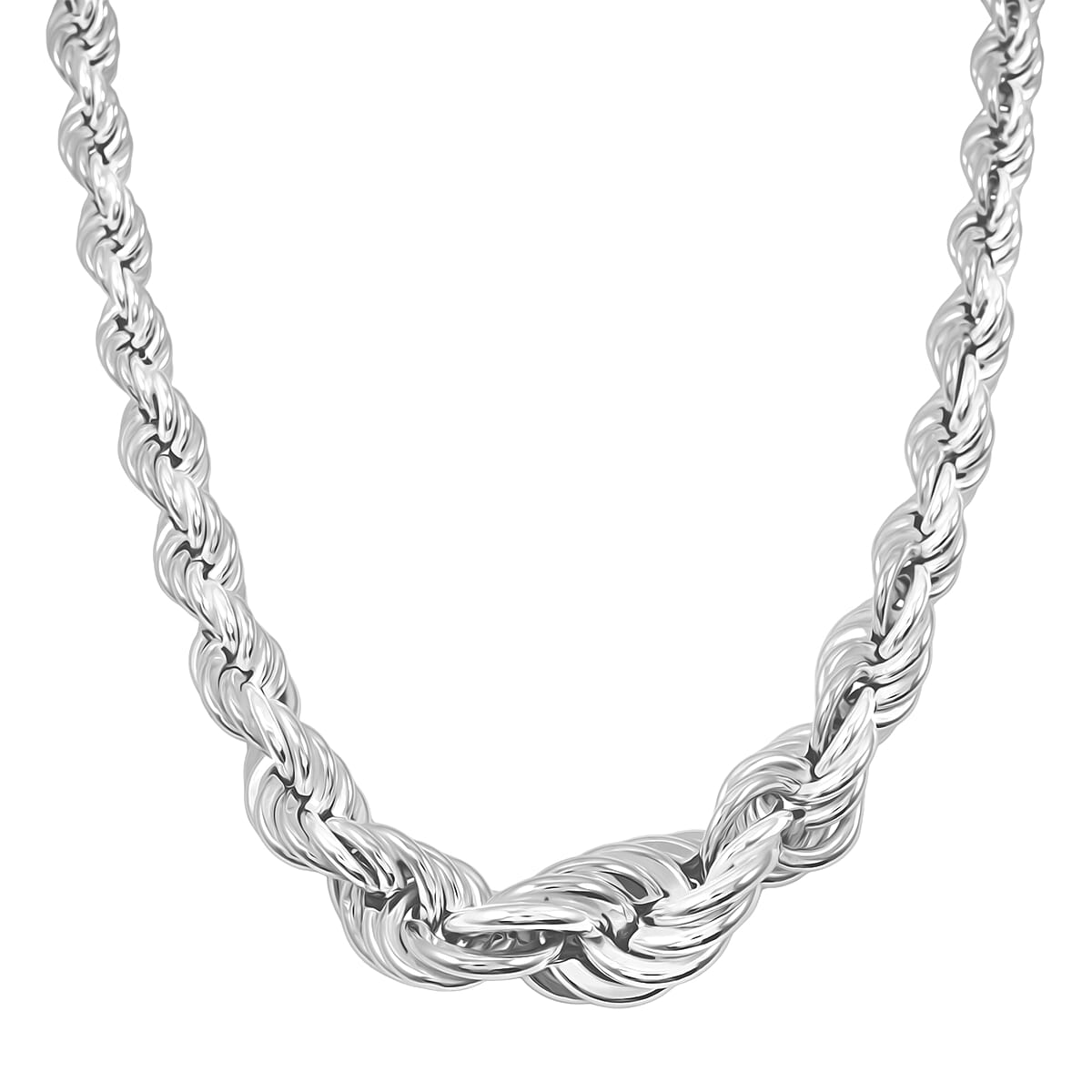 La Bella Italian Rope Chain Necklace in Sterling Silver 22.75 Grams 20 Inches image number 3