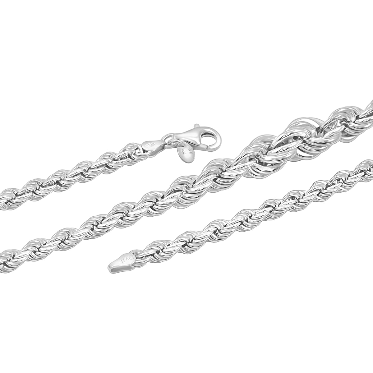 La Bella Italian Rope Chain Necklace in Sterling Silver 22.75 Grams 20 Inches image number 5