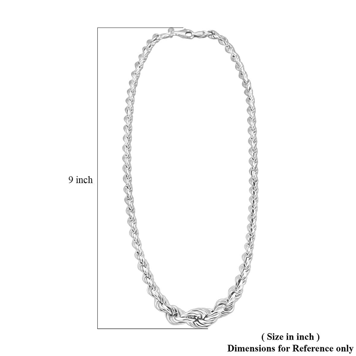 La Bella Italian Rope Chain Necklace in Sterling Silver 22.75 Grams 20 Inches image number 6
