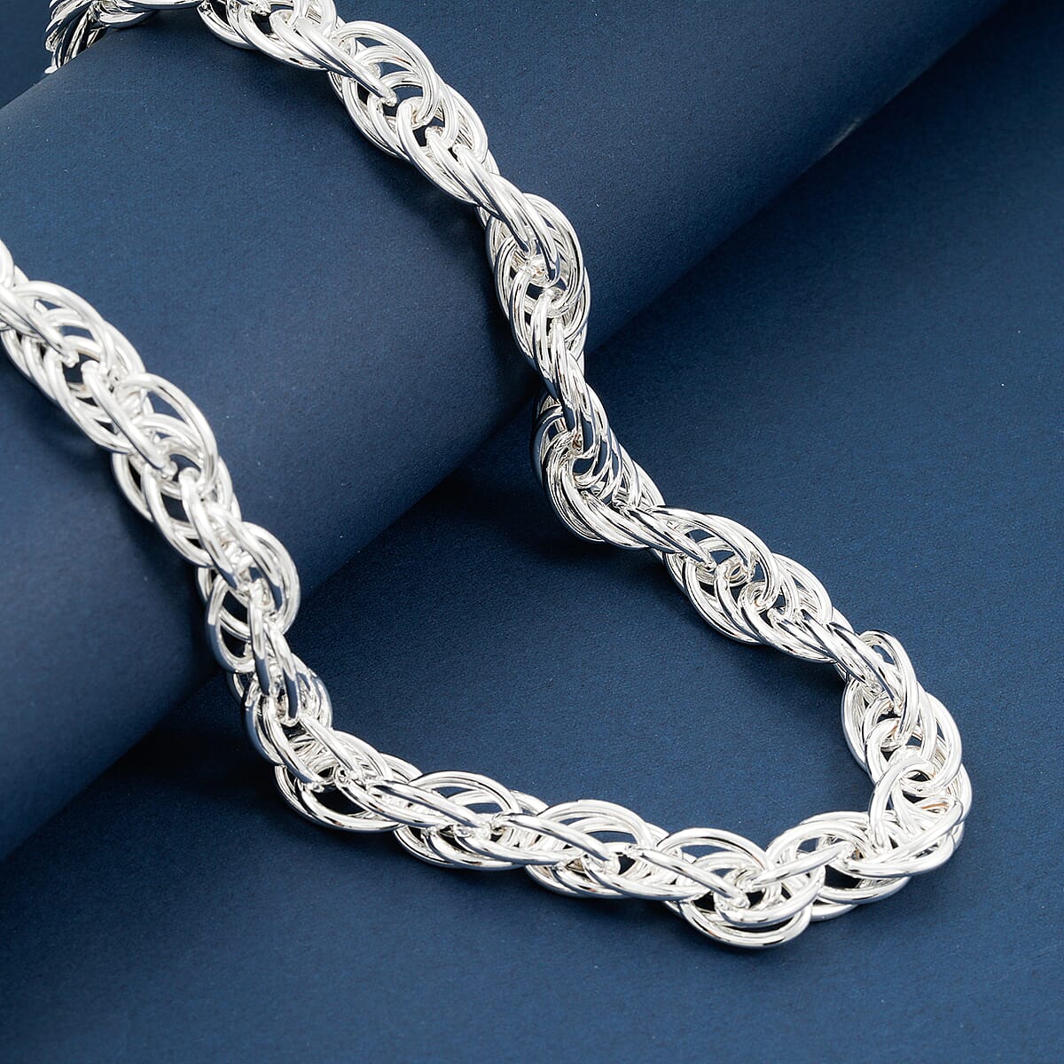 La Bella Italian Fancy Rope Chain Necklace in Sterling Silver 53.8 Grams 22 Inches image number 1
