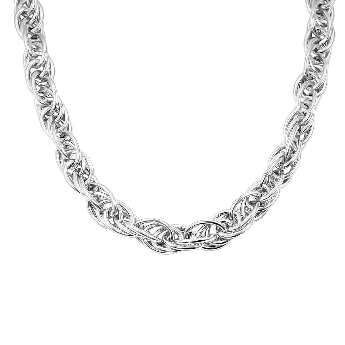 La Bella Italian Fancy Rope Chain Necklace in Sterling Silver 53.8 Grams 22 Inches image number 3
