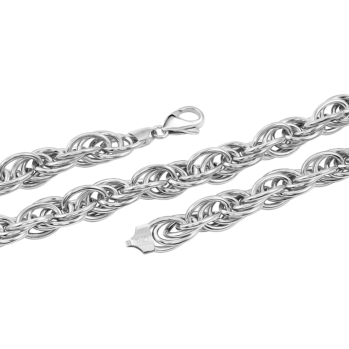 La Bella Italian Fancy Rope Chain Necklace in Sterling Silver 53.8 Grams 22 Inches image number 5