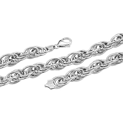 La Bella Italian Fancy Rope Chain Necklace in Sterling Silver 53.8 Grams 22 Inches