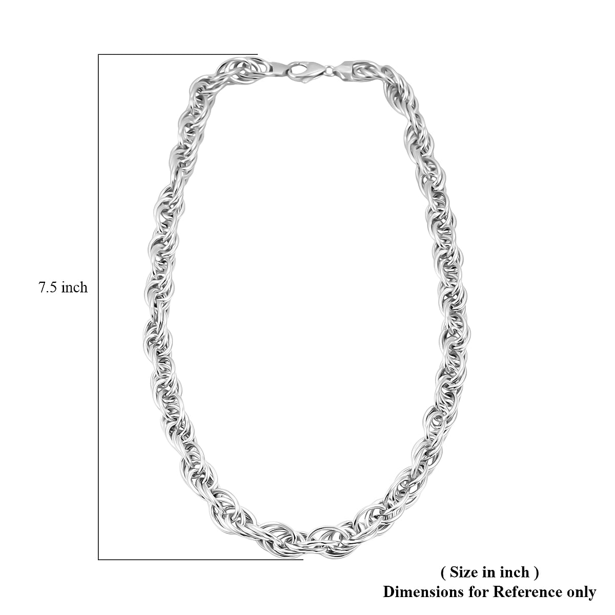 La Bella Italian Fancy Rope Chain Necklace in Sterling Silver 53.8 Grams 22 Inches image number 6