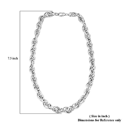 La Bella Italian Fancy Rope Chain Necklace in Sterling Silver 53.8 Grams 22 Inches