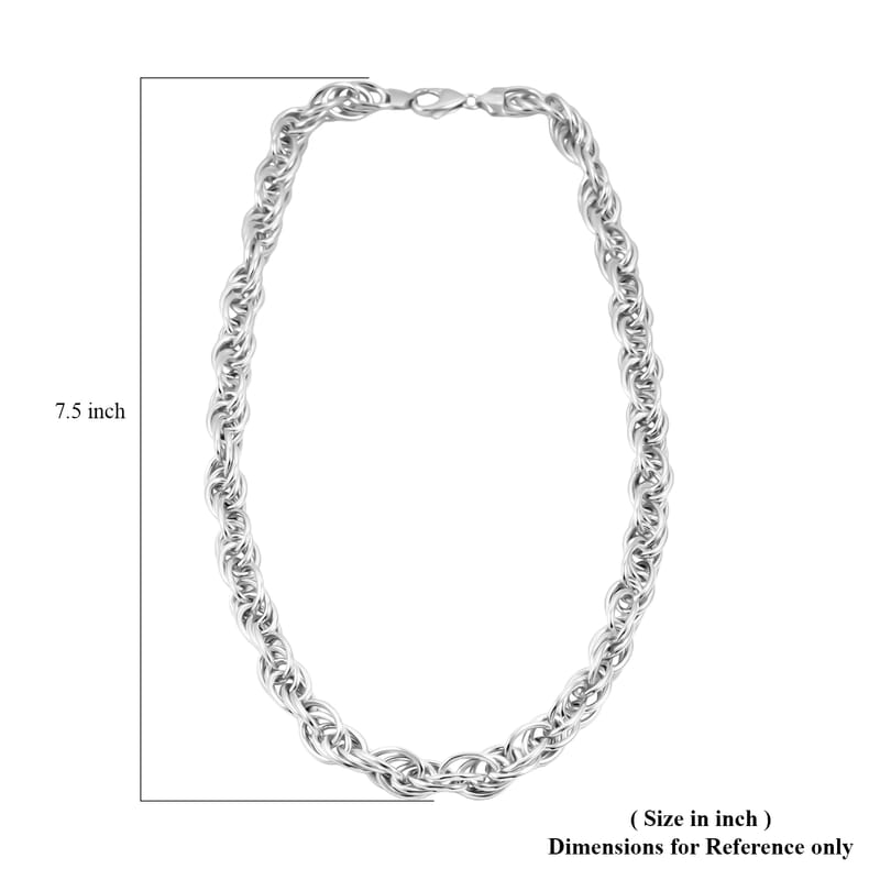 La Bella Italian Fancy Rope Chain Necklace in Sterling Silver 53.8 Grams 22 Inches