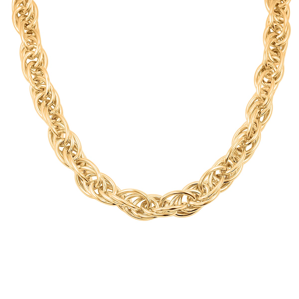 La Bella Italian Fancy Rope Chain Necklace in 14K Yellow Gold Over Sterling Silver 53.8 Grams 22 Inches image number 3