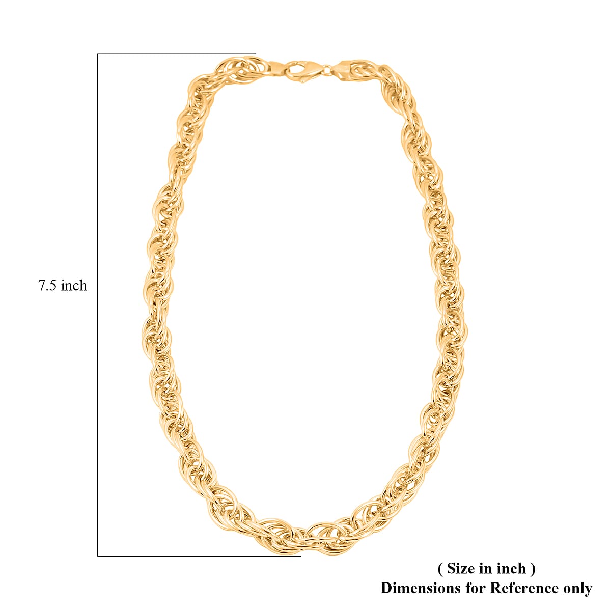 La Bella Italian Fancy Rope Chain Necklace in 14K Yellow Gold Over Sterling Silver 53.8 Grams 22 Inches image number 6