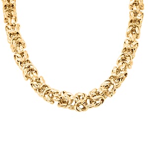 La Bella Italian Fancy Byzantine Chain Necklace in 14K Yellow Gold Over Sterling Silver 53.9 Grams 22 Inches
