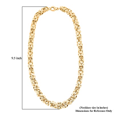 La Bella Italian Fancy Byzantine Chain Necklace in 14K Yellow Gold Over Sterling Silver 53.9 Grams 22 Inches