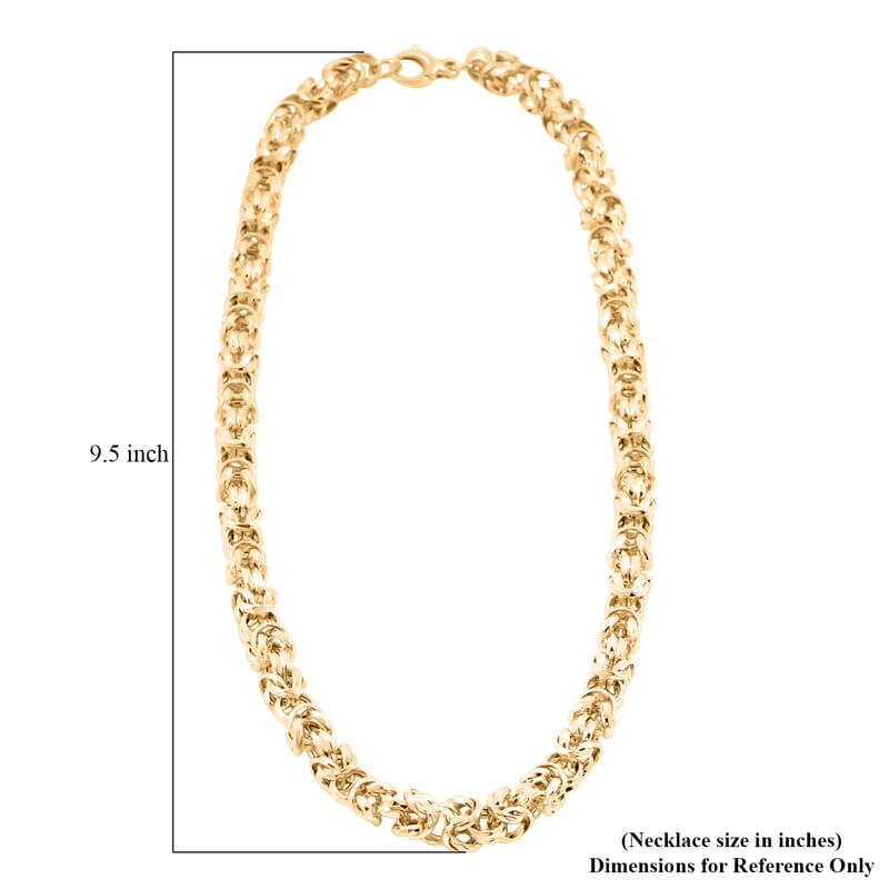 La Bella Italian Fancy Byzantine Chain Necklace in 14K Yellow Gold Over Sterling Silver 53.9 Grams 22 Inches