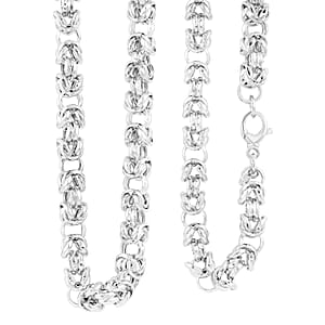 La Bella Italian Fancy Byzantine Chain Necklace in Sterling Silver 53.9 Grams 22 Inches