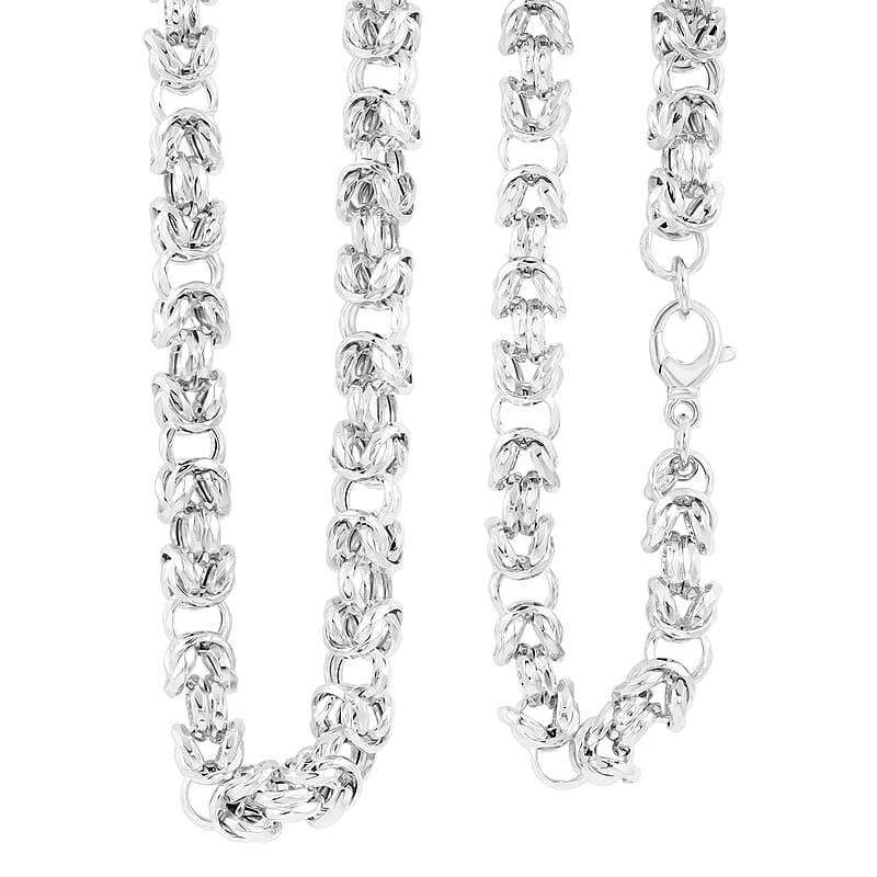 La Bella Italian Fancy Byzantine Chain Necklace in Sterling Silver 53.9 Grams 22 Inches