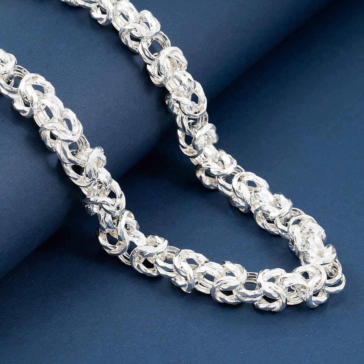 La Bella Italian Fancy Byzantine Chain Necklace in Sterling Silver 53.9 Grams 22 Inches image number 1