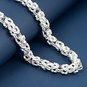 La Bella Italian Fancy Byzantine Chain Necklace in Sterling Silver 53.9 Grams 22 Inches