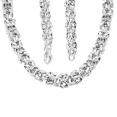 La Bella Italian Fancy Byzantine Chain Necklace in Sterling Silver 53.9 Grams 22 Inches