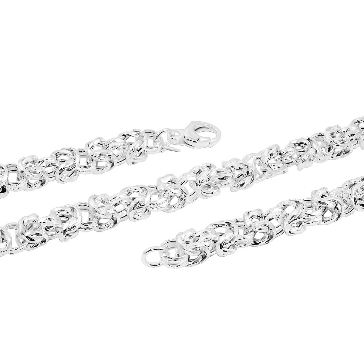 La Bella Italian Fancy Byzantine Chain Necklace in Sterling Silver 53.9 Grams 22 Inches image number 5