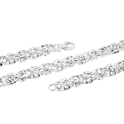 La Bella Italian Fancy Byzantine Chain Necklace in Sterling Silver 53.9 Grams 22 Inches