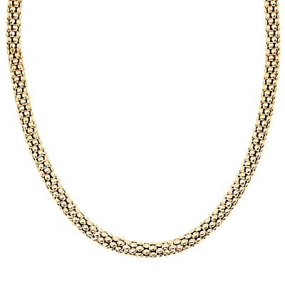 La Bella Italian 14K YG Over Sterling Silver Popcorn Chain Necklace (22 Inches) (24 Grams)