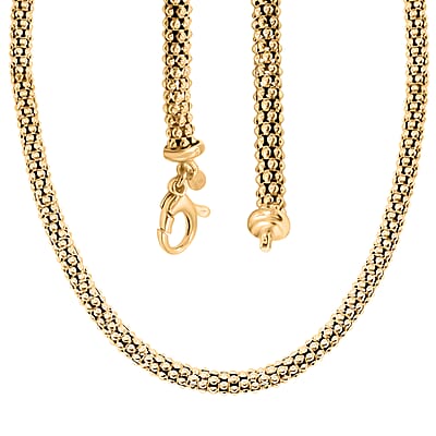 La Bella Italian 14K YG Over Sterling Silver Popcorn Chain Necklace (22 Inches) (24 Grams)