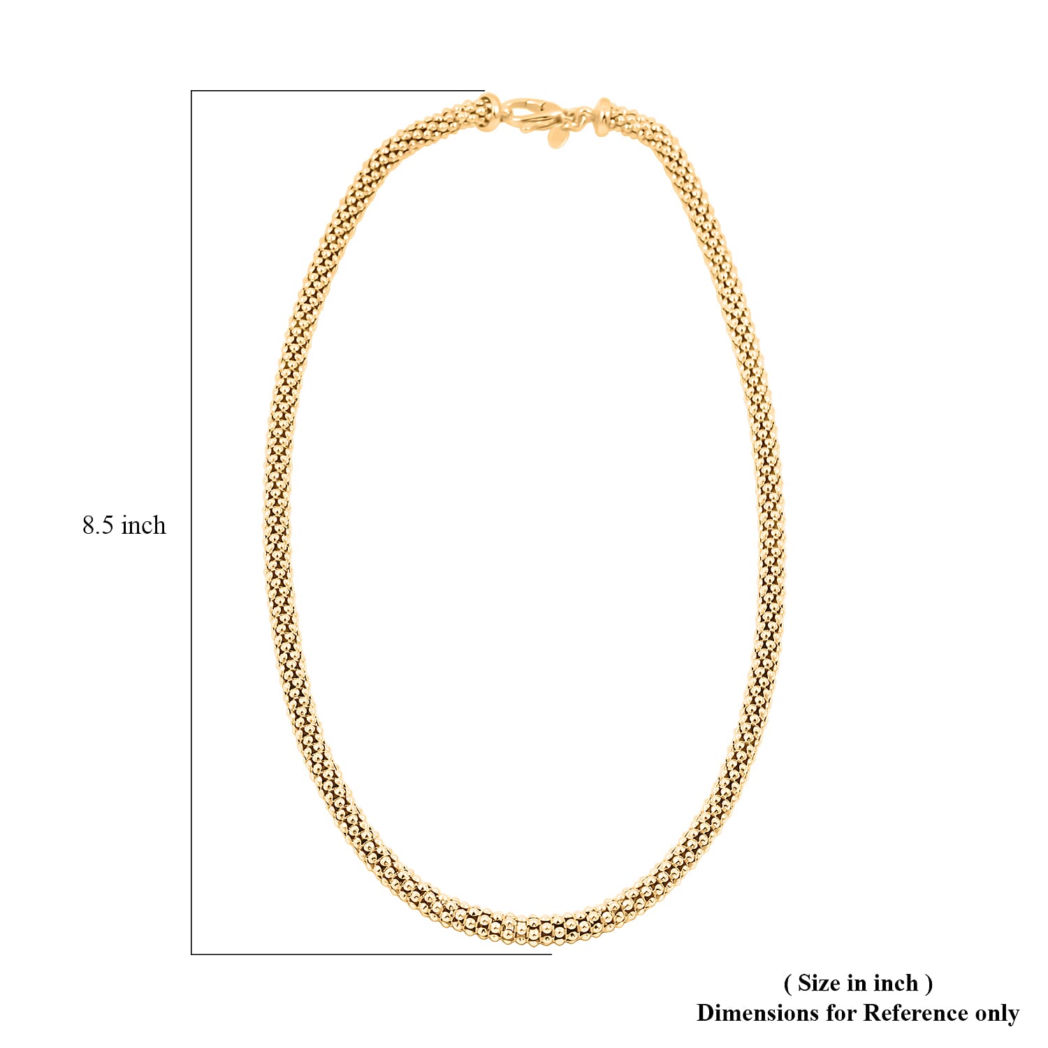 La Bella Italian 14K YG Over Sterling Silver Popcorn Chain Necklace (22 Inches) (24 Grams)