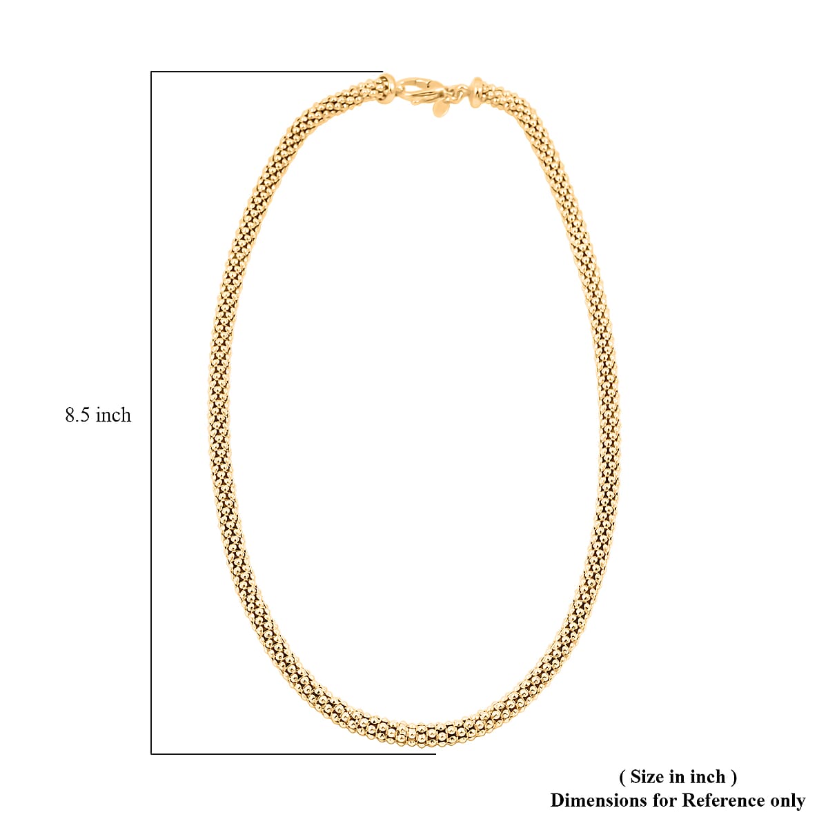 La Bella Italian Pop Corn Chain Necklace in 14K Yellow Gold Over Sterling Silver 24 Grams 22 Inches image number 6